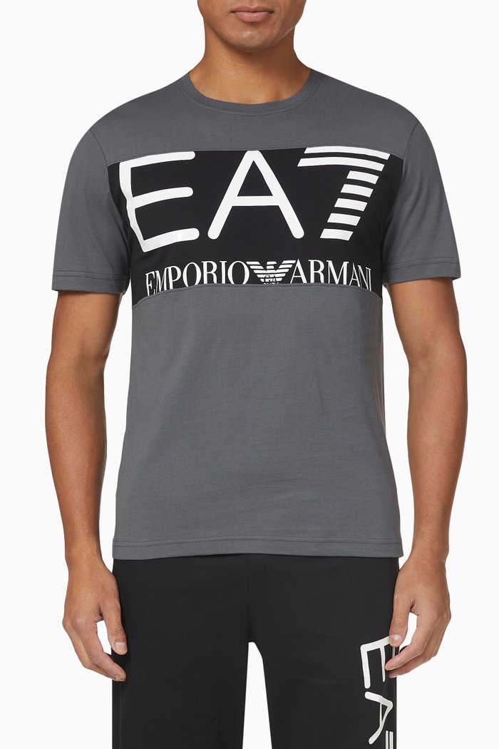 Logo T-shirt in Cotton Jersey, Grey