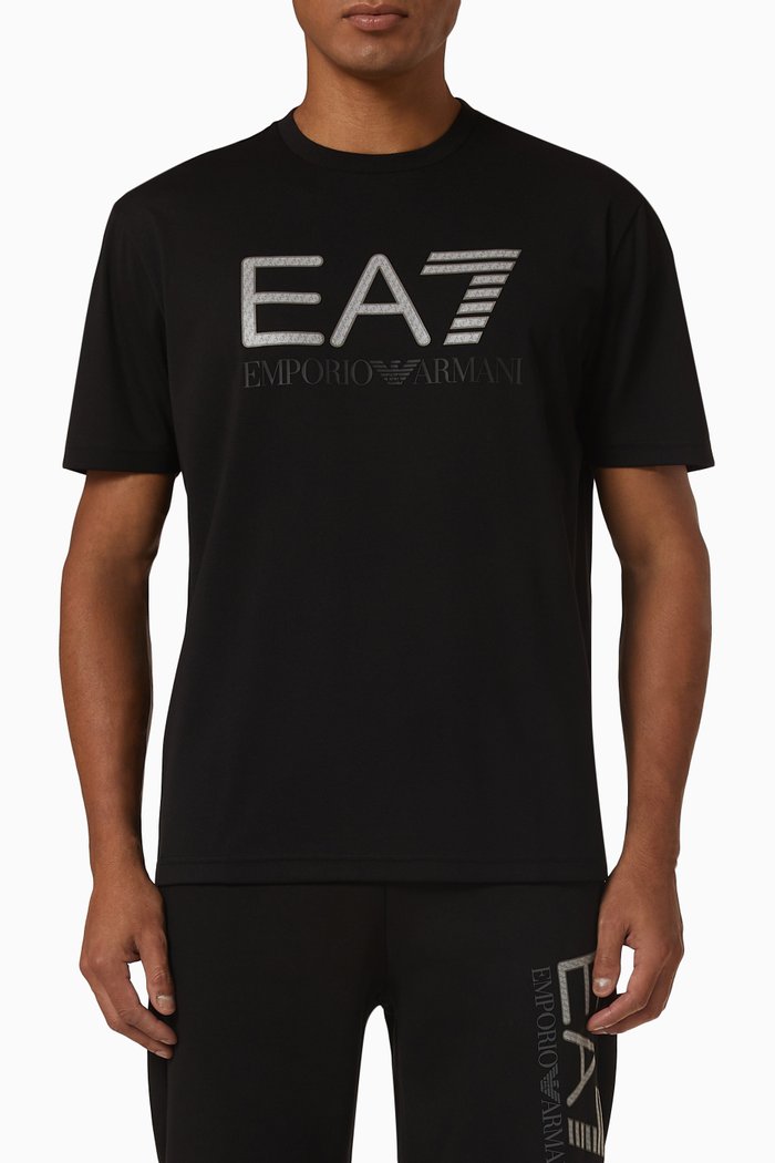 

Logo Print T-Shirt in Technical Fabric, Blue