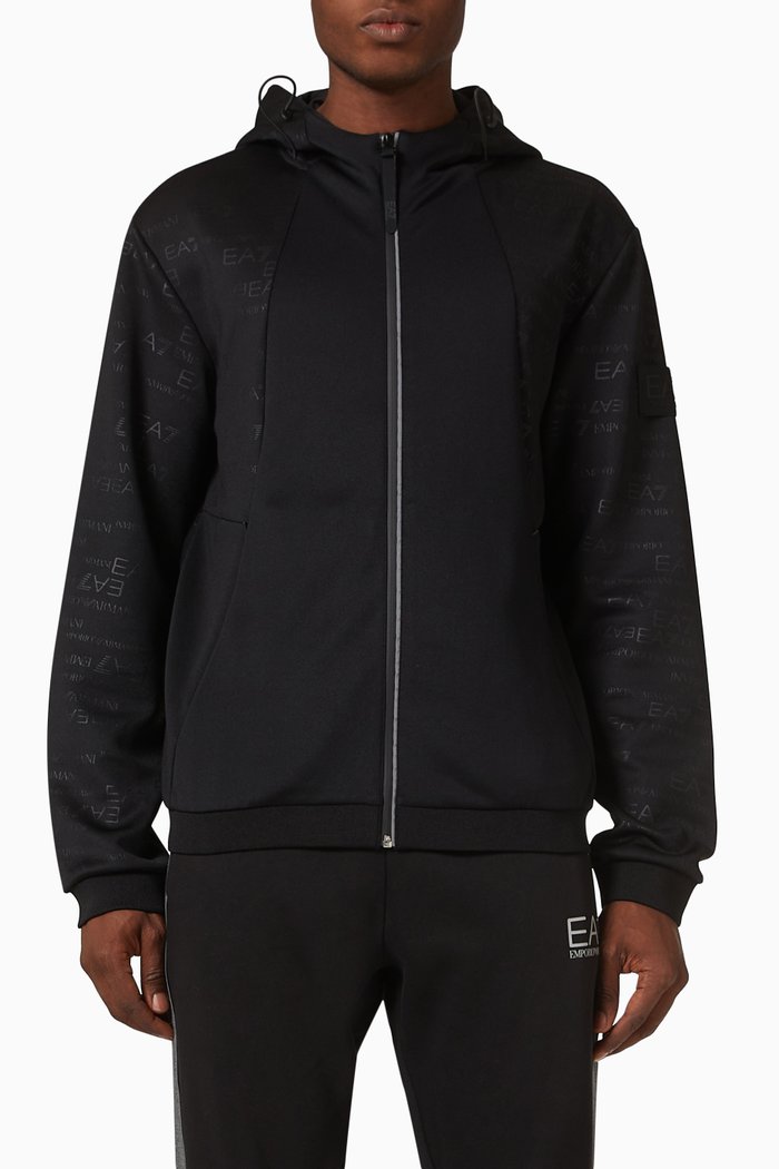 

EA7 Train Hoodie in Jersey, Black