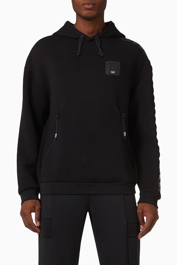 

EA7 Train Hoodie in Jersey, Black