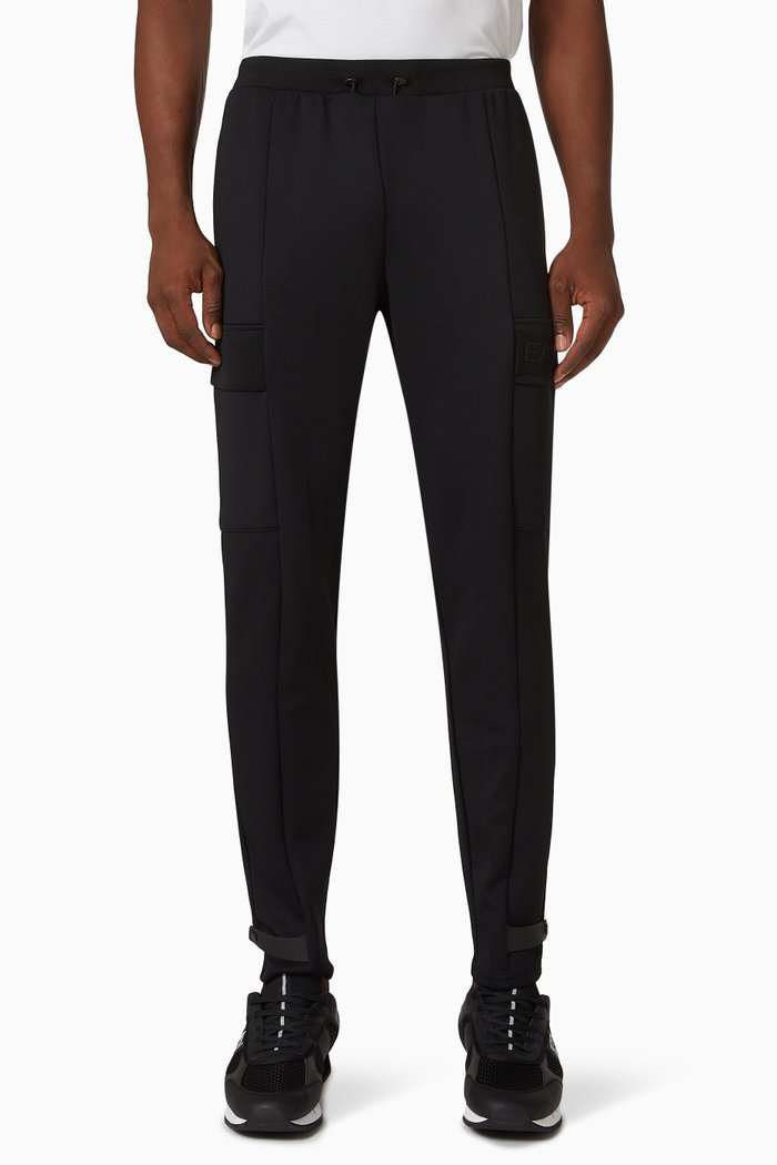EA7 Train Sweatpants in Cotton-blend Jersey, Black