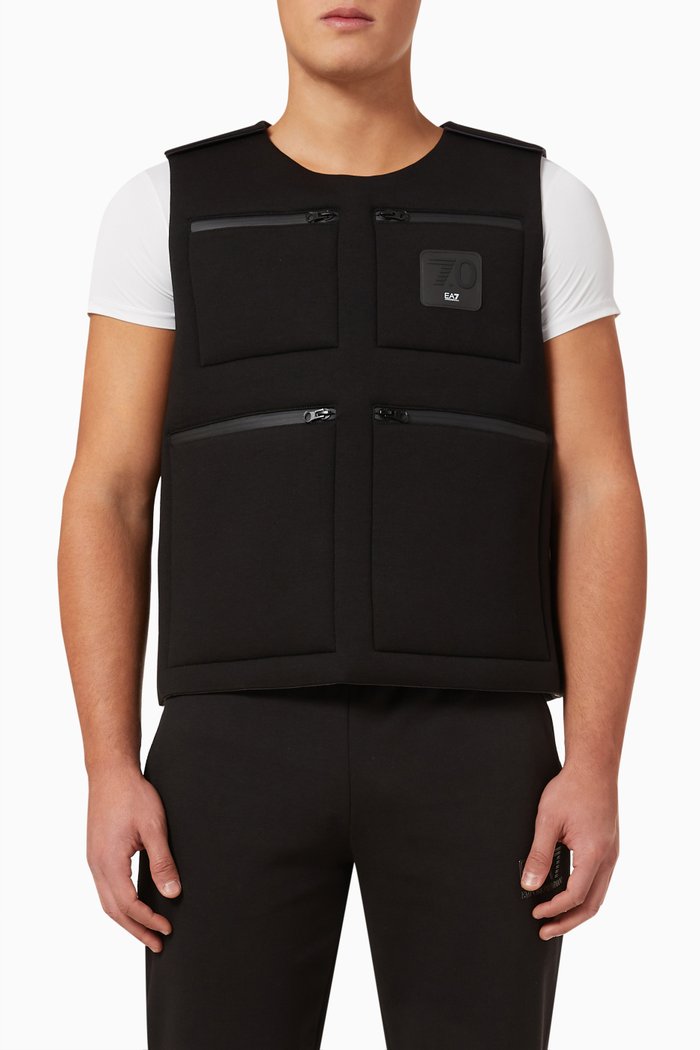 

EA7 Train 7.0 Oversized Gilet in Neoprene, Black