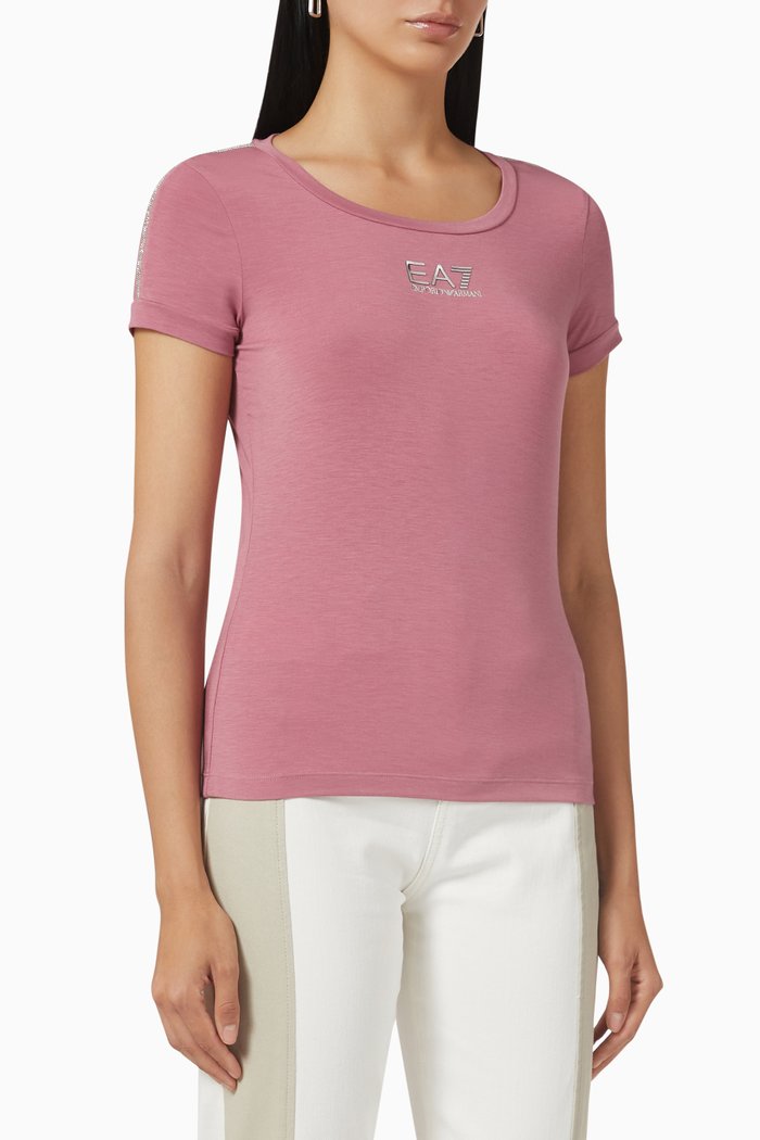 

EA7 T-shirt in Jersey, Pink