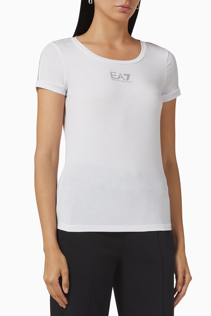 

EA7 T-shirt in Jersey, White