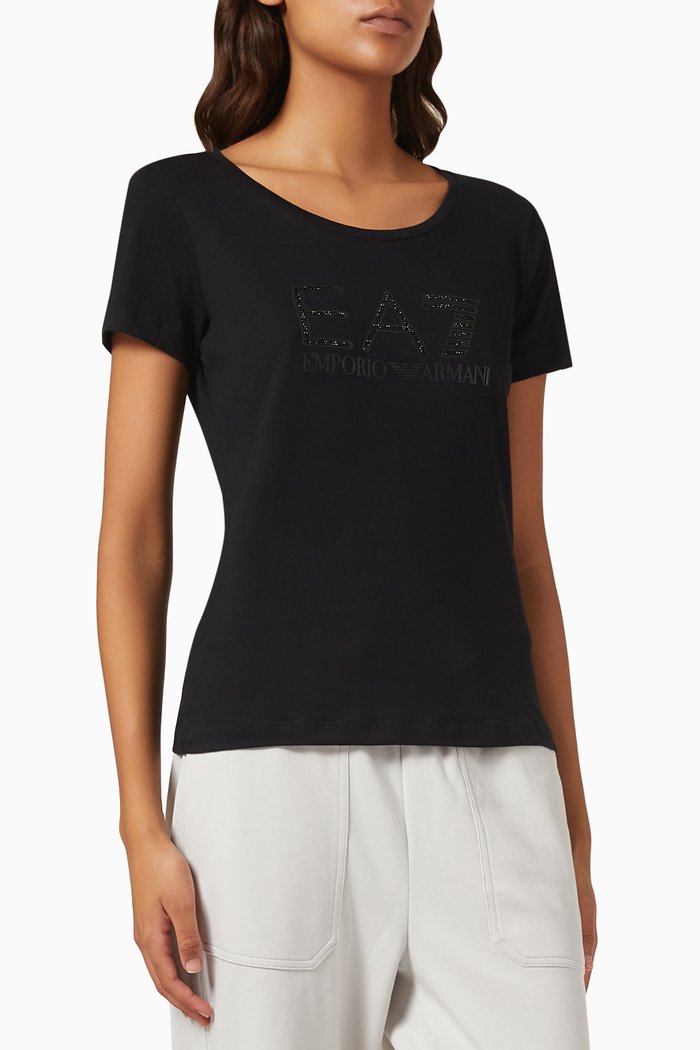 

EA7 Train Logo T-shirt in Jersey, Black
