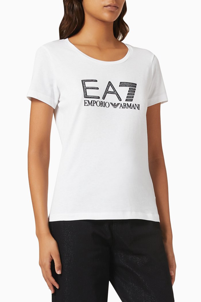

EA7 Train Logo T-shirt in Jersey, White