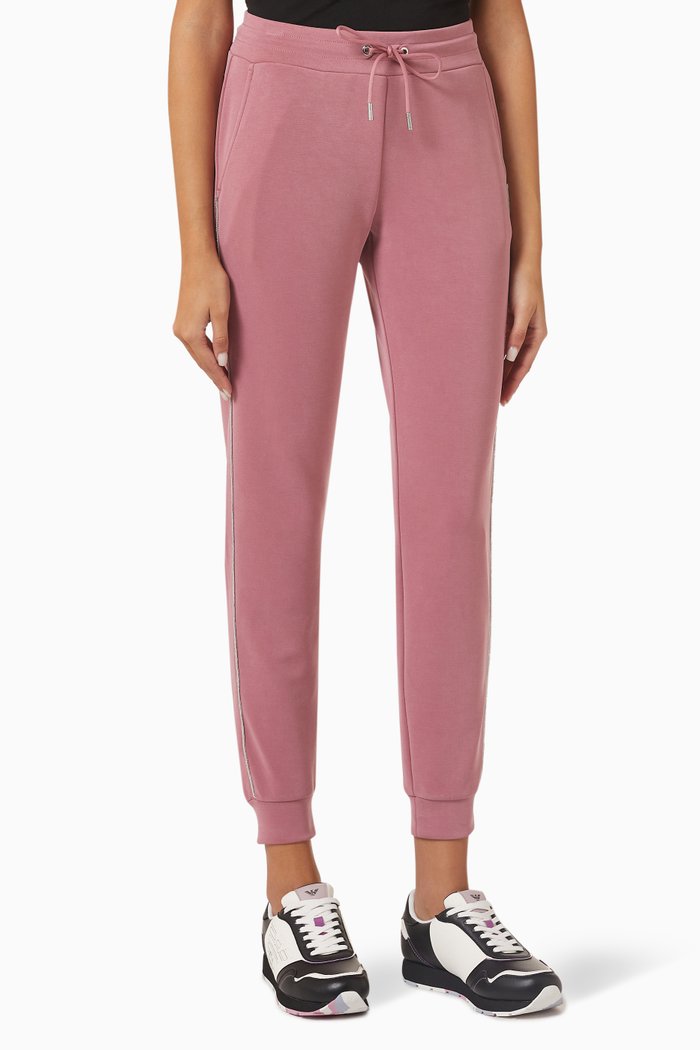 EA7 Train Sweatpants in Cotton Jersey, Pink