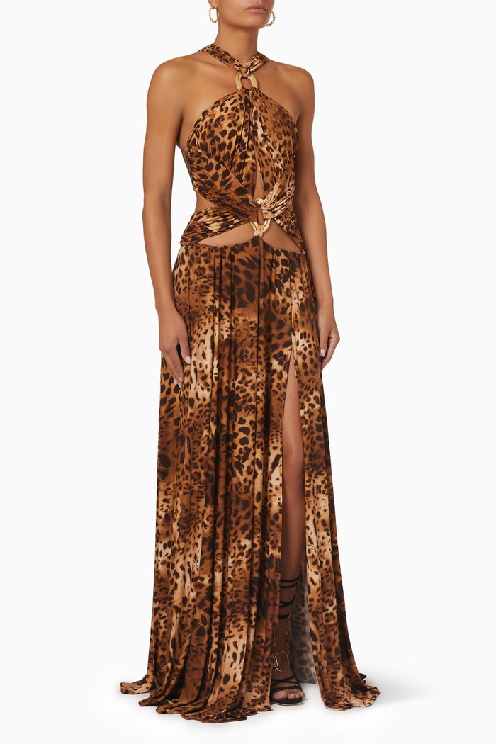 

Animalier Dress in Cupro Jersey, Neutral