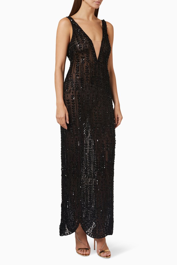 

Dress in Sequin Bead Tulle, Black