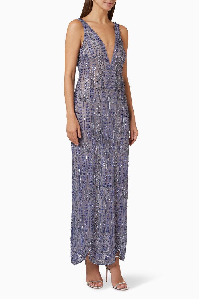 

Dress in Sequin Bead Tulle, Purple