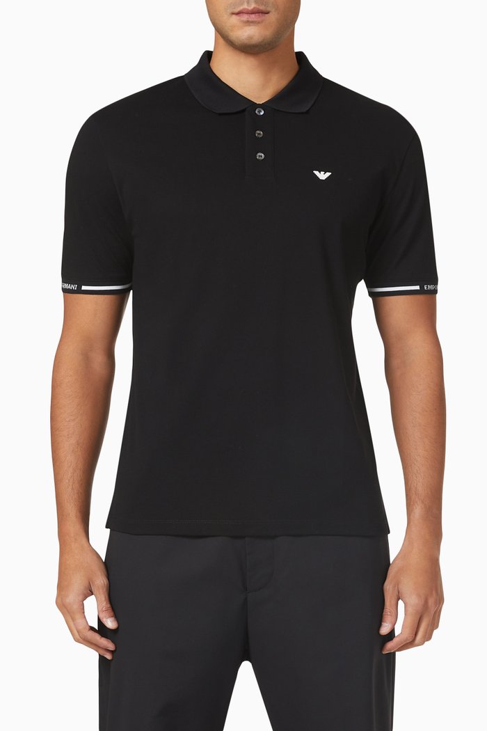

Logo Polo T-shirt in Cotton-piquet, Black
