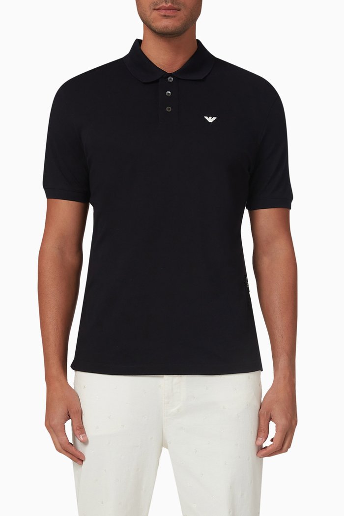 

Logo Polo T-shirt in Cotton-piquet, Blue
