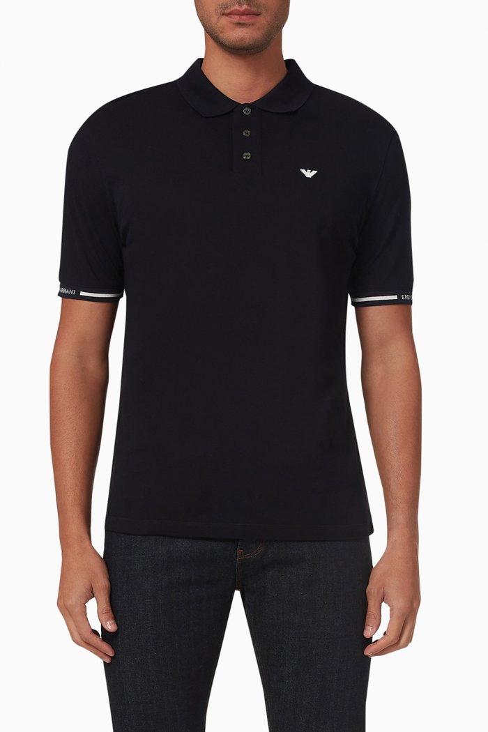 

Logo Polo T-shirt in Cotton-piquet, Blue