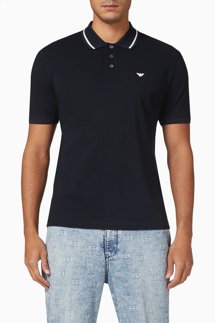 

Logo Polo T-shirt in Cotton-piquet, Blue