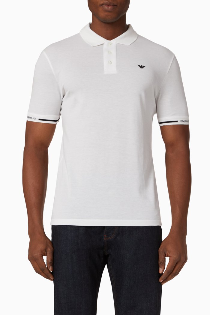 

Logo Polo T-shirt in Cotton-piquet, White
