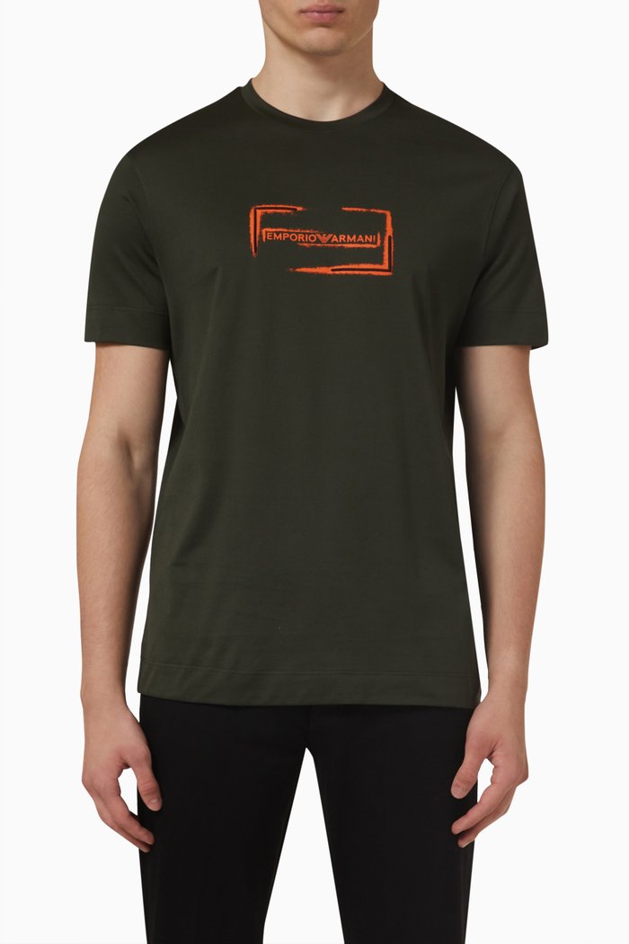 

EA Graphic Logo T-shirt in Cotton Jersey, Green