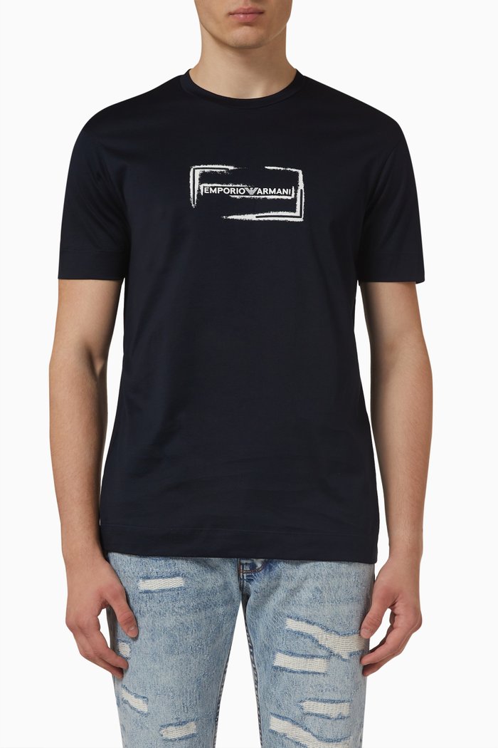 

EA Graphic Logo T-shirt in Cotton Jersey, Blue