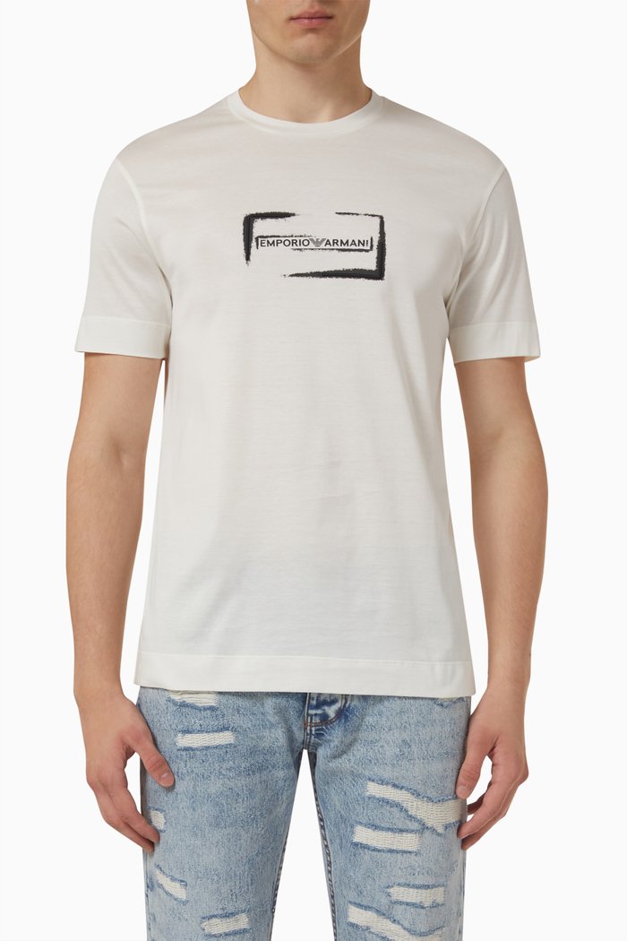 

EA Graphic Logo T-shirt in Cotton Jersey, White