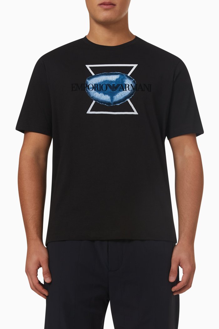 

Eagle Logo T-shirt in Cotton Jersey, Black