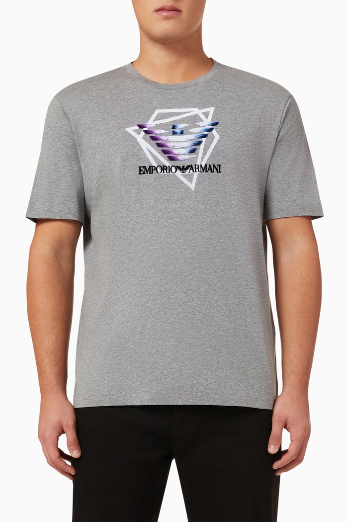 

Eagle Logo T-shirt in Cotton Jersey, Grey