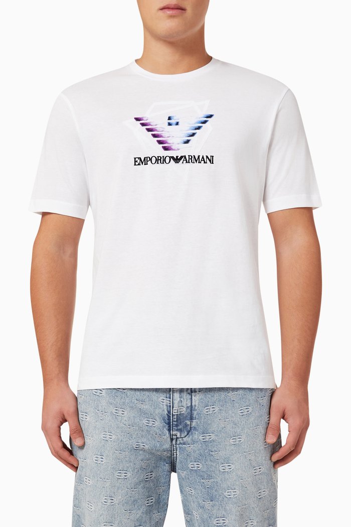 

Eagle Logo T-shirt in Cotton Jersey, White