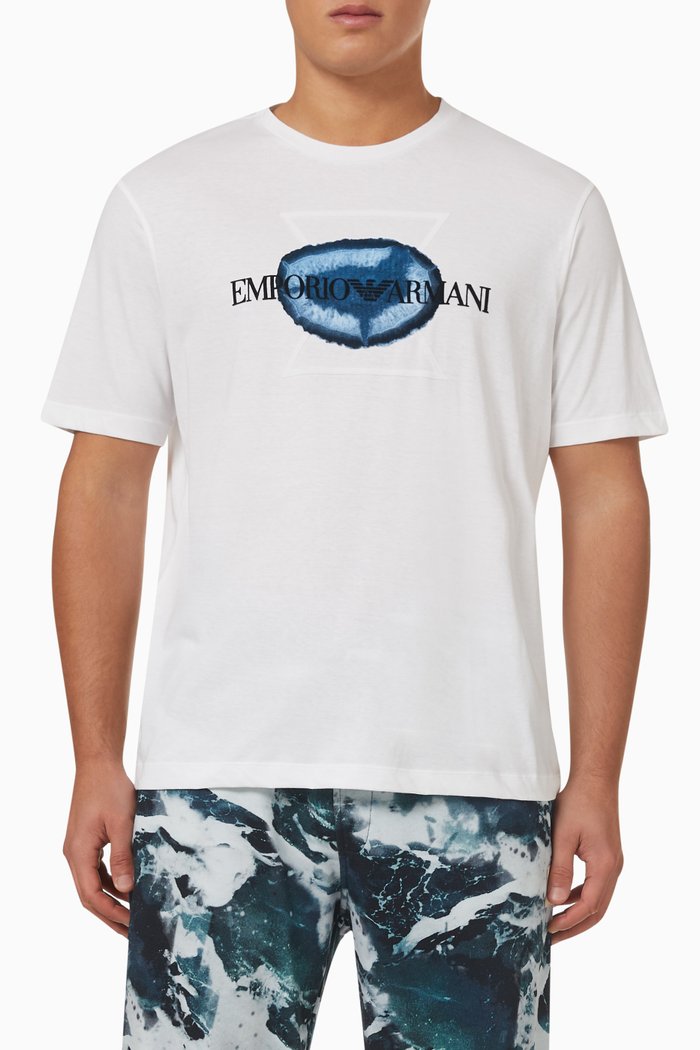 

Eagle Logo T-shirt in Cotton Jersey, White