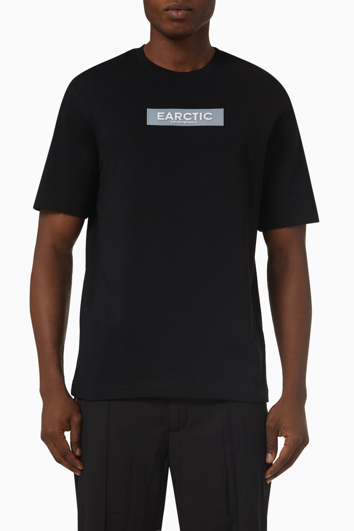 

EArctic Capsule Logo Print T-shirt in Cotton Jersey, Black