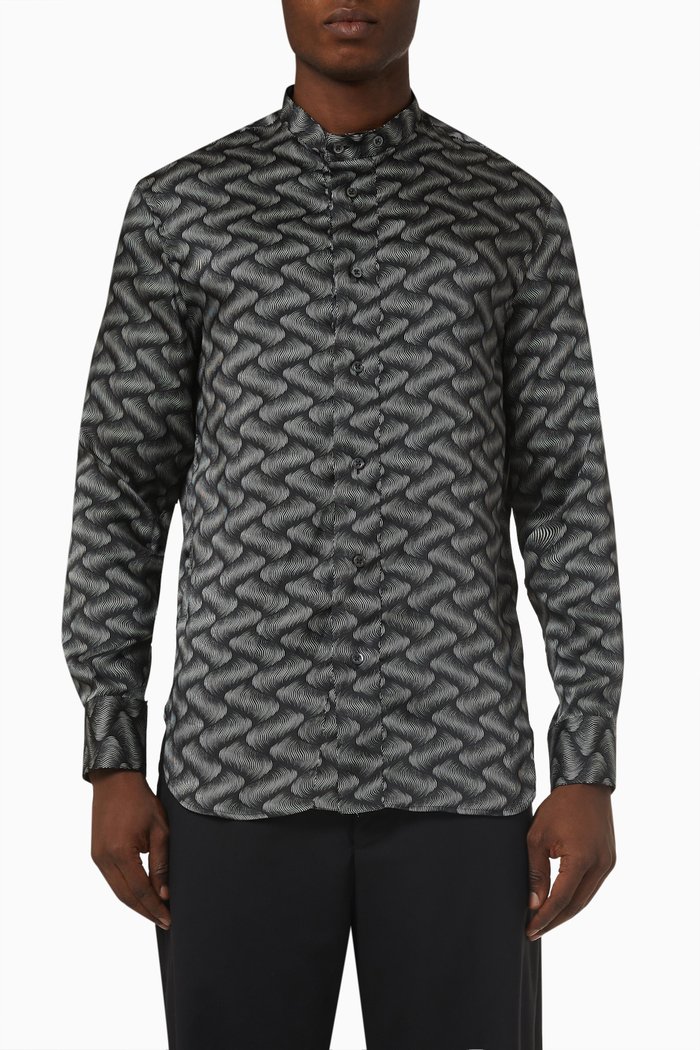

Abstract Print Shirt, Black
