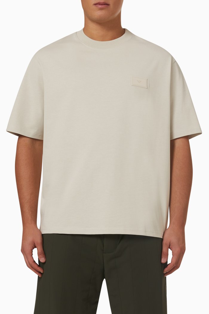 Logo T-shirt in Cotton Jersey, Neutral