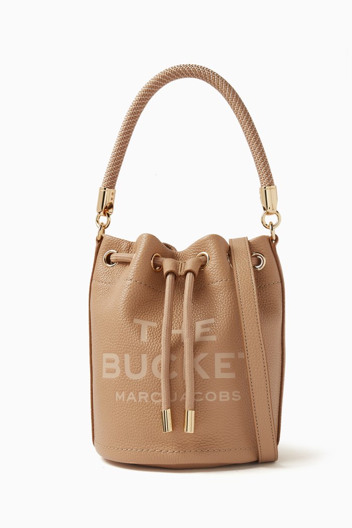 

Small Bucket Bag in Leather, Brown