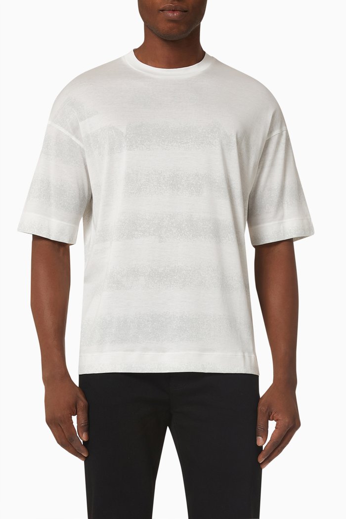

EA Macro Eagle Logo T-shirt in Cotton & Lyocell, White