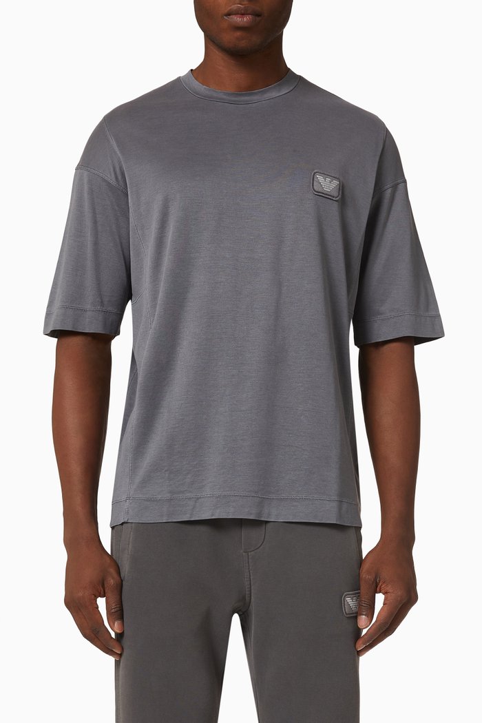 

R-EAcreate Logo T-shirt in Cotton & Lyocell, Grey
