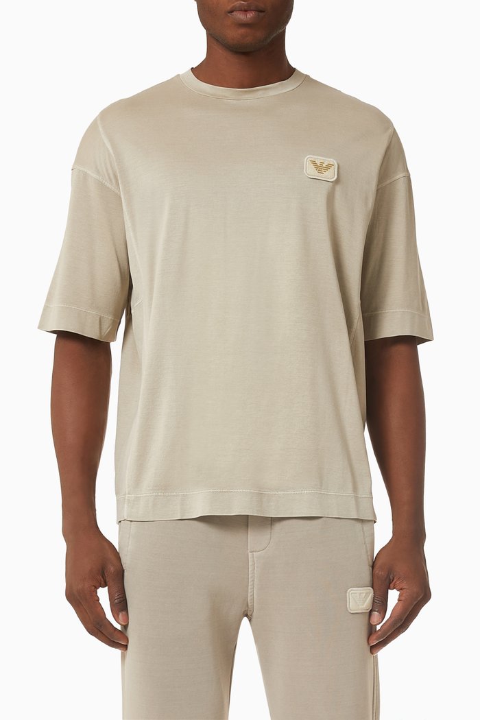 

R-EAcreate Logo T-shirt in Cotton & Lyocell, Neutral