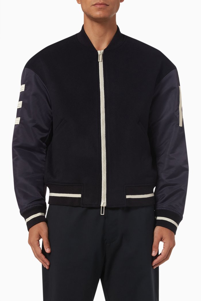 

Bomber Jacket in Technical Fabric, Blue