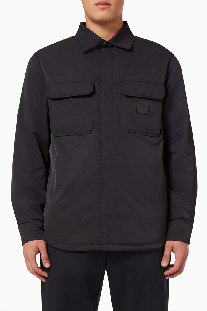 

Flap Pocket Shirt Jacket, Blue
