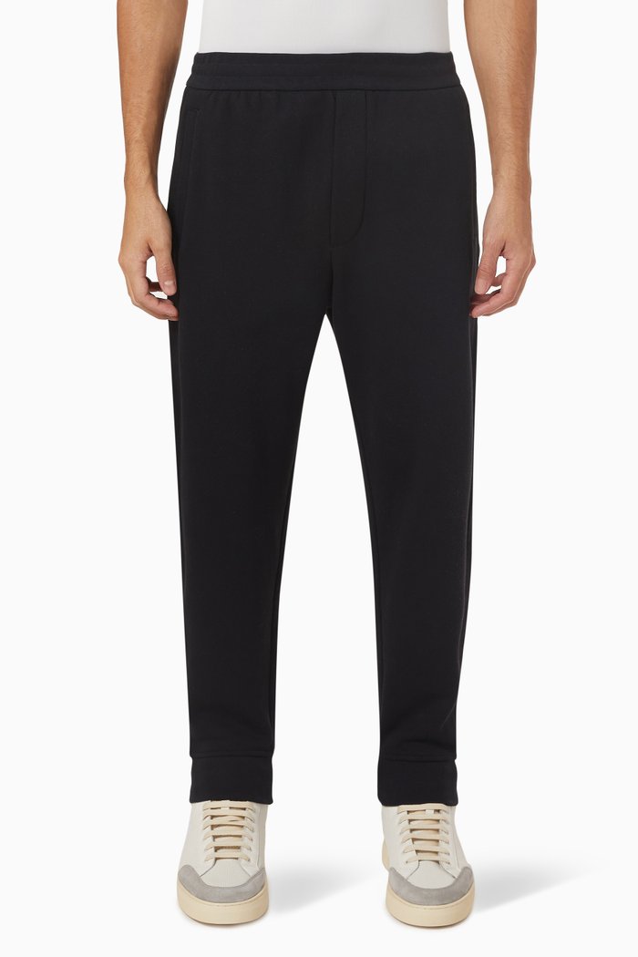 

EA Logo-embroidered Sweatpants in Cotton, Blue