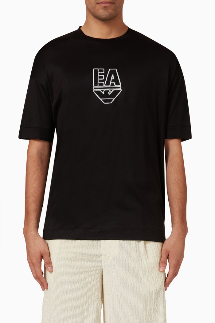 

T-shirt in Cotton Jersey, Black