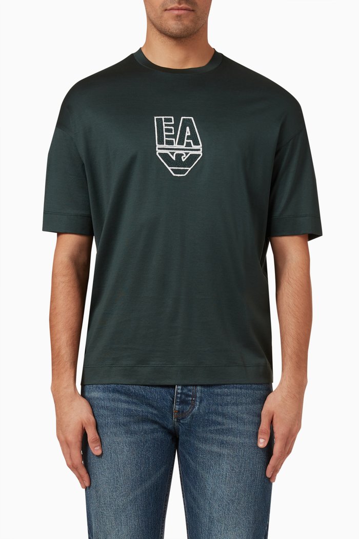 

T-shirt in Cotton Jersey, Green