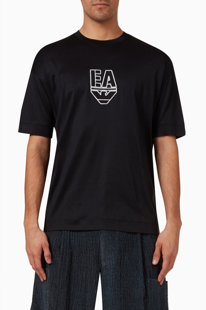 

T-shirt in Cotton Jersey, Blue