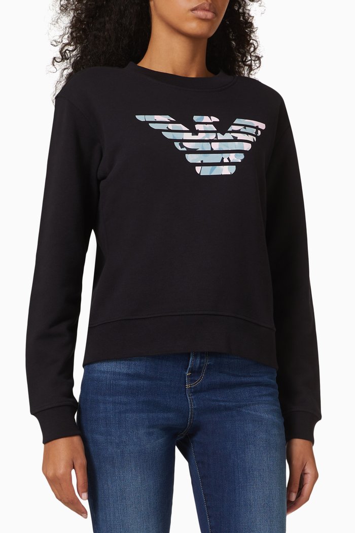 

EA Macro Eagle Sweatshirt in Jersey, Blue