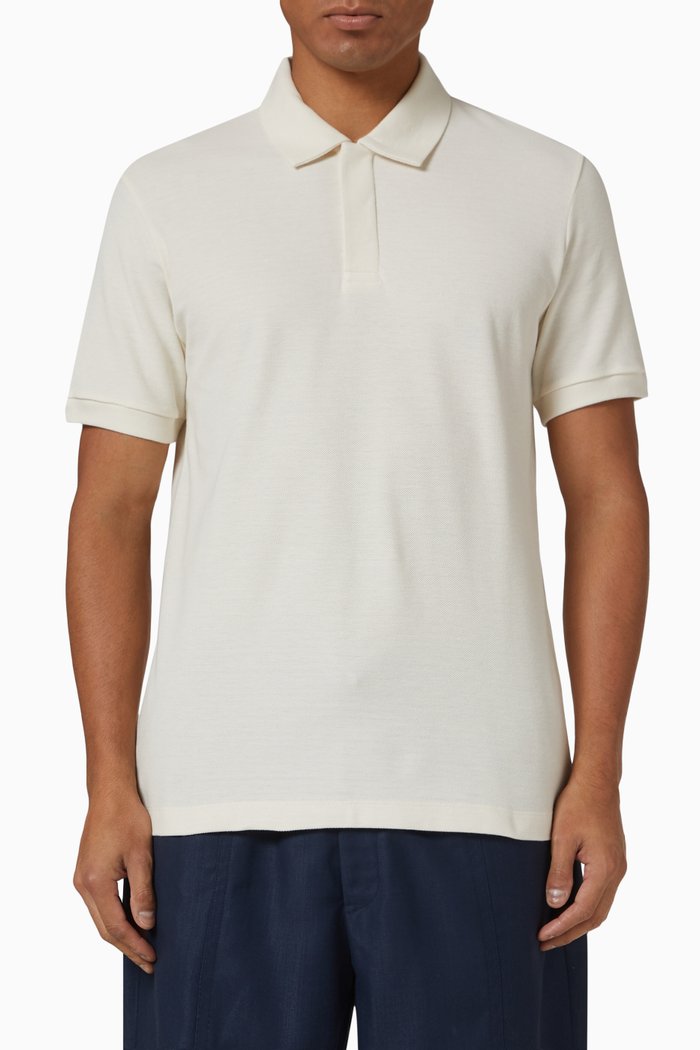 Polo Shirt in Cotton Piqué, Neutral