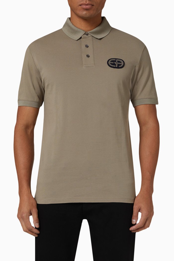 

Logo Polo Shirt in Cotton Piqué, Neutral