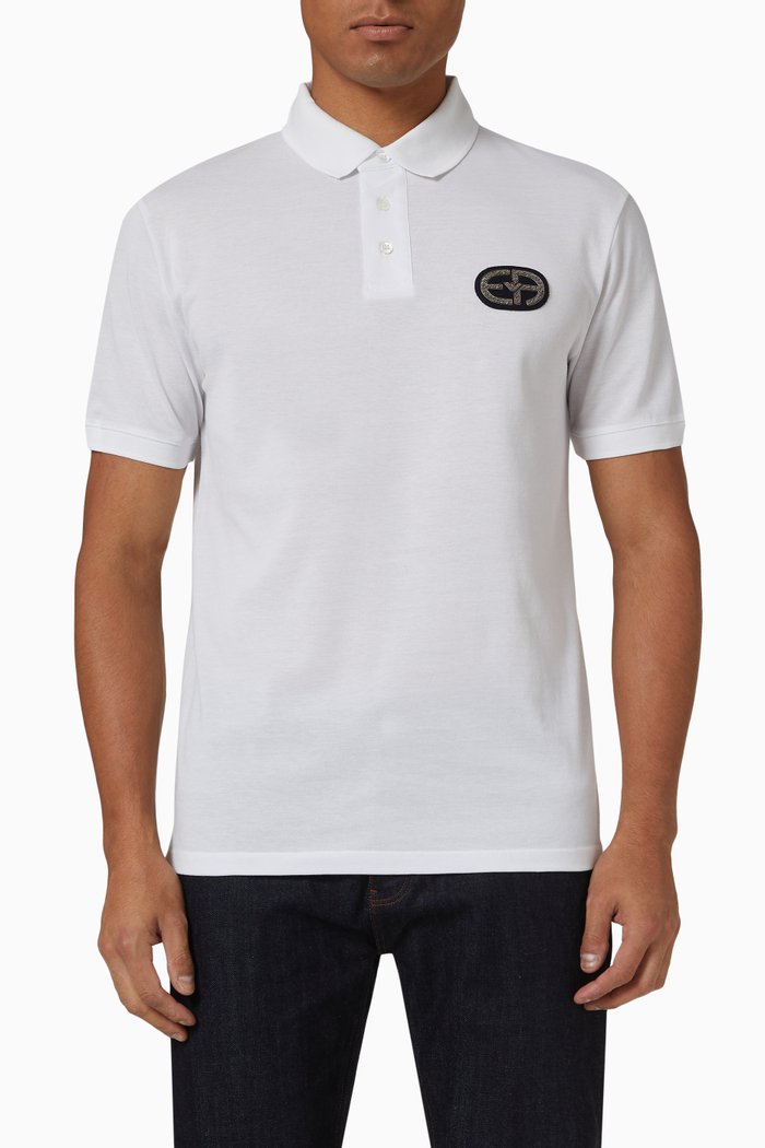 

Logo Polo Shirt in Cotton Piqué, White