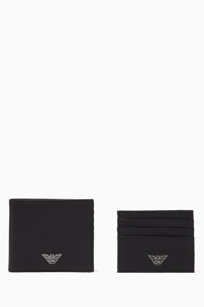 

EA Eagle Wallet & Cardholder in Regenerated Leather, Black