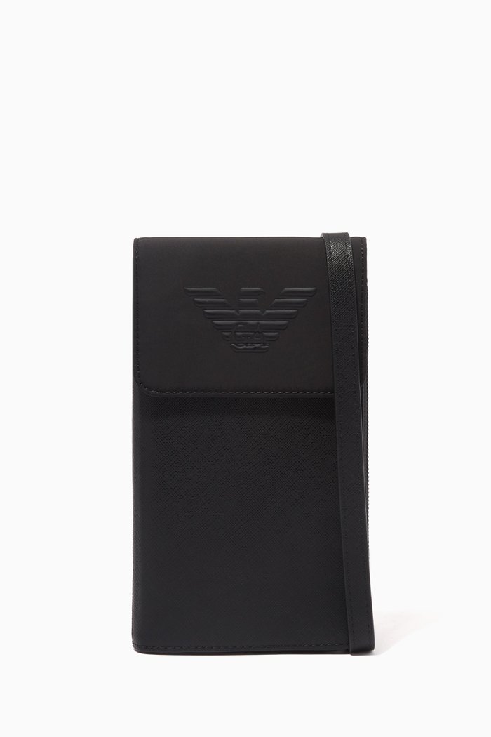 

EA Tech Case in Saffiano Leather, Black