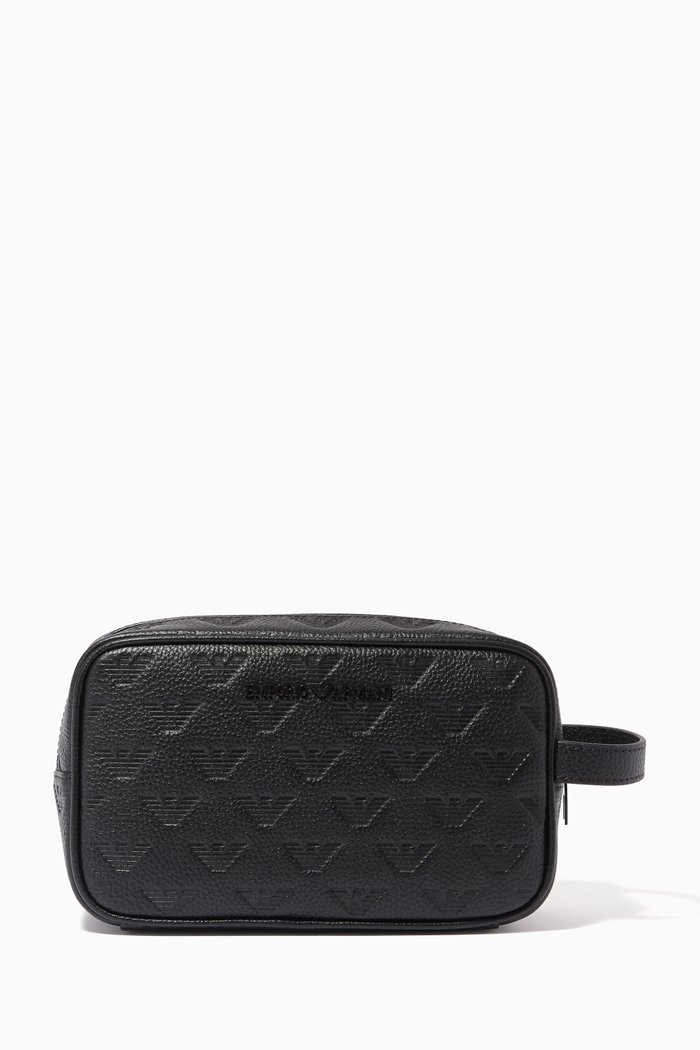 

Minorca Eagle Toiletry Bag in Leather, Black