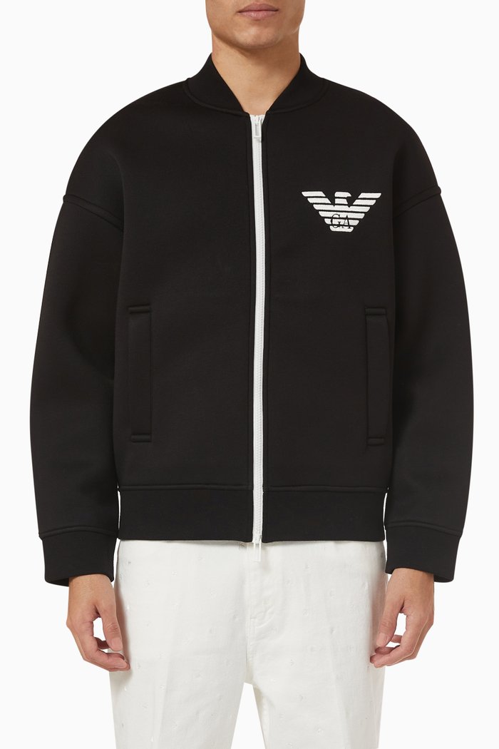 

Logo Zipped Sweatshirt in Modal, Black