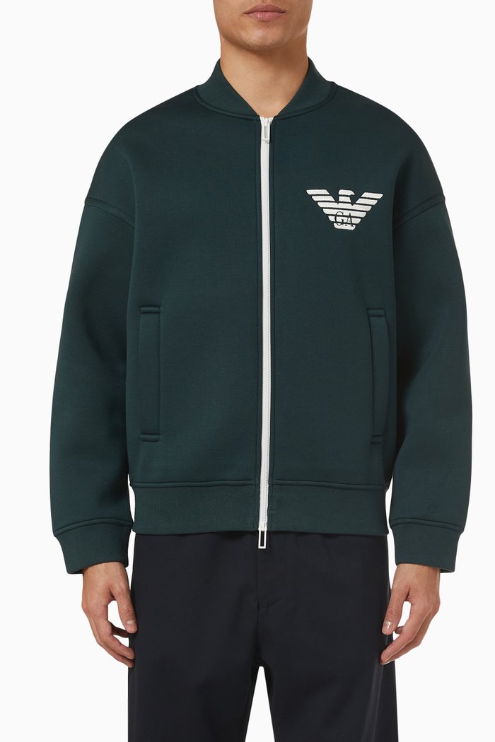 

Logo Zipped Sweatshirt in Modal, Green