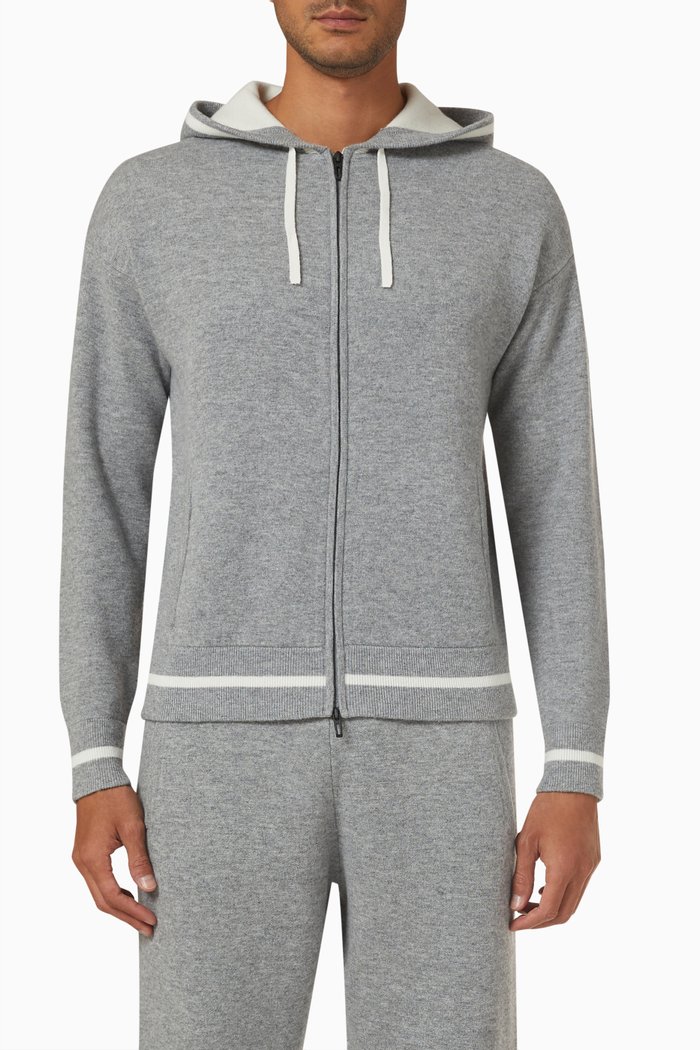 

Logo Hoodie in Knit, Grey