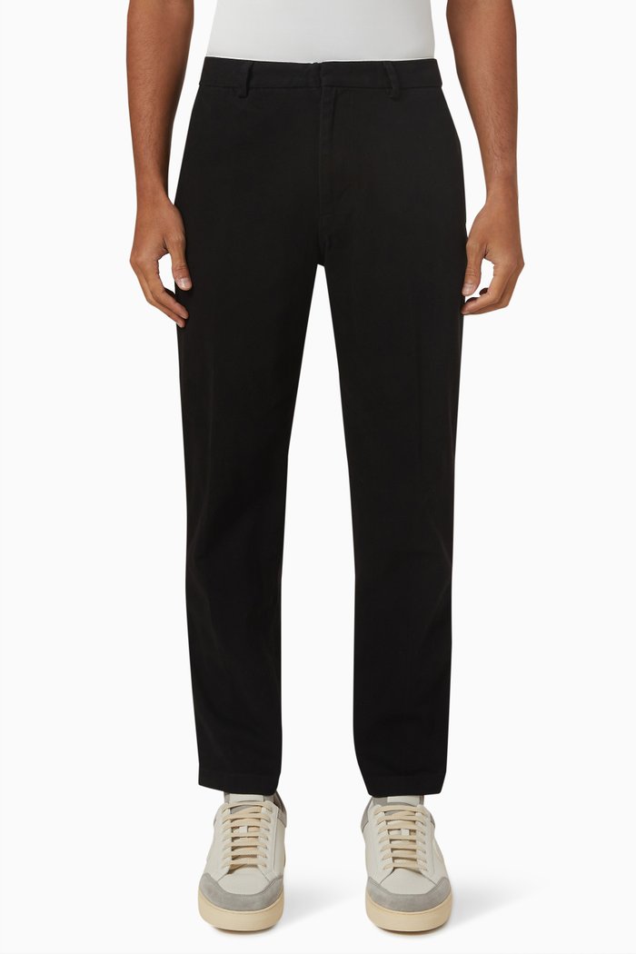 

Logo Straight-leg Chino Pants in Cotton, Black